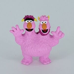 Sesame Street 2 Headed Monster Pink PVC Figure Fill-A-Bus 3″ SeaWorld Rare HTF